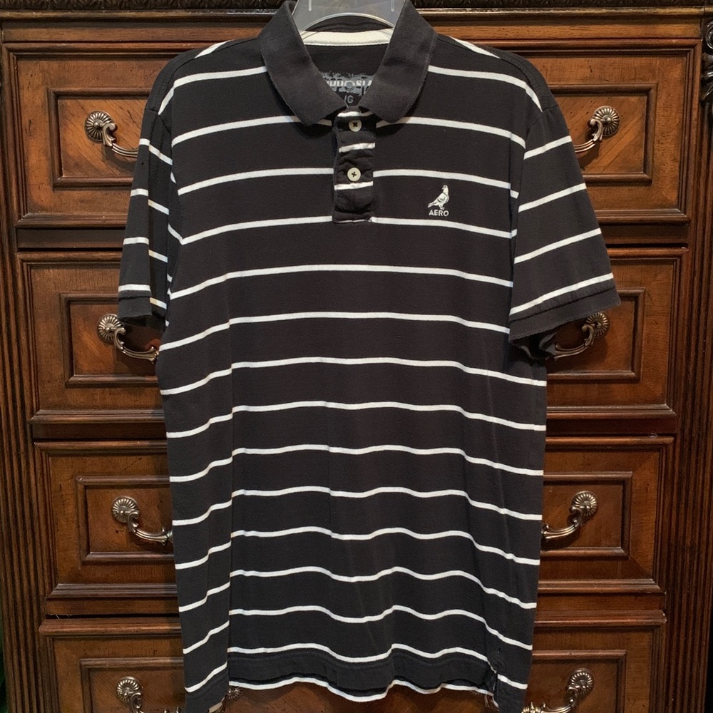 Aeropostale stripes polo shirt - L